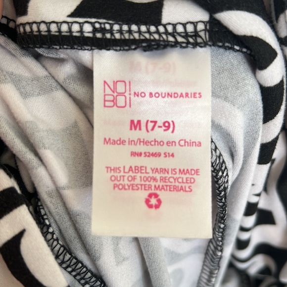 No Boundaries‎ Love & Peace Bkack/White Bike Shorts Size M(7-9) - Picture 6 of 6